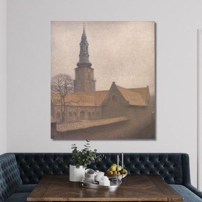 Chiesa Di San Pietro Copenaghen Vilhelm Hammershøi vhm55 quadro stampato su tela