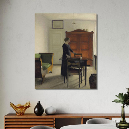 Soggiorno Vilhelm Hammershøi vhm59 quadro stampato su tela