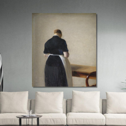 Donna Vista Di Spalle Vilhelm Hammershøi vhm74 quadro stampato su tela
