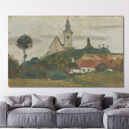 Paesaggio Con Chiesa E Villaggio 2 Walther Gamerith wgm17 quadro stampato su tela