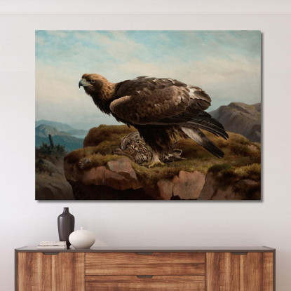Aquila Reale Sul Ciglio Di Una Scogliera Ferdinand von Wright fvw9 quadro stampato su tela