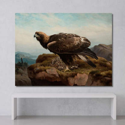 Aquila Reale Sul Ciglio Di Una Scogliera Ferdinand von Wright fvw9 quadro stampato su tela