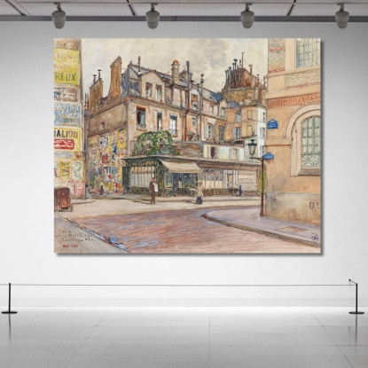 Angolo Tra Rue Mabillon E Rue Clément Nel 1907 5° E 6° Arrondissement Frédéric Houbron fhb3 quadro stampato su tela