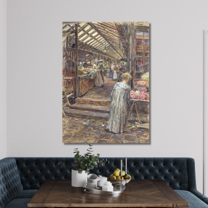 Il Marché Des Enfants-Rouges Rue De Bretagne Frédéric Houbron fhb24 quadro stampato su tela