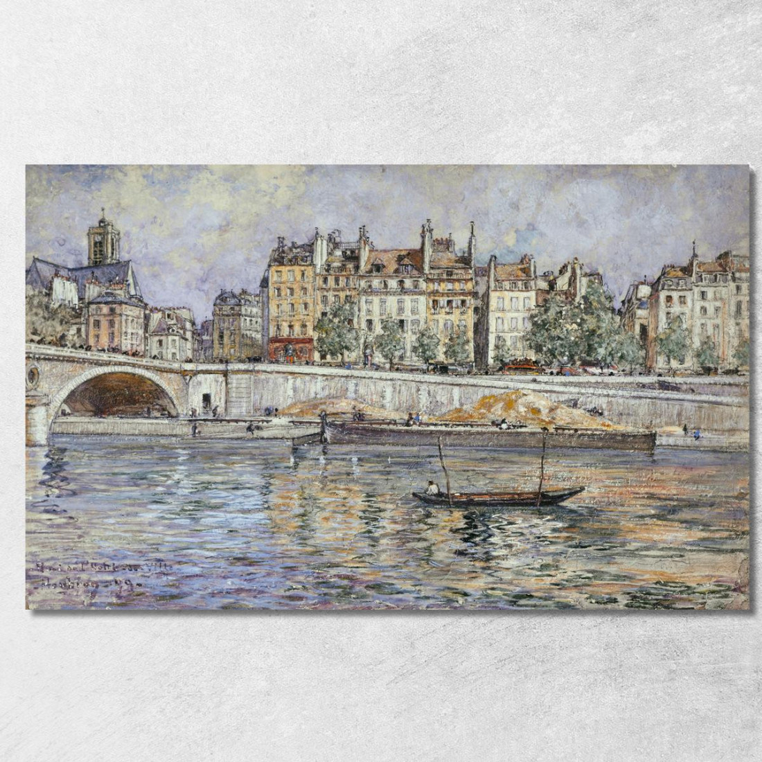 Quai De L'Hôtel-De-Ville E Il Pont Louis-Philippe Frédéric Houbron fhb27 quadro stampato su tela Quai De L'Hôtel-De-Ville E Il Pont Louis-Philippe Frédéric Houbron fhb27 quadro stampato su tela