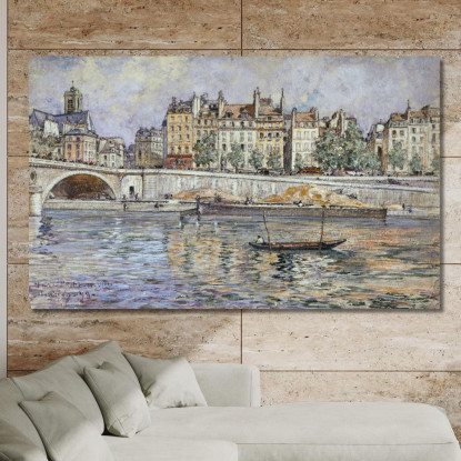 Quai De L'Hôtel-De-Ville E Il Pont Louis-Philippe Frédéric Houbron fhb27 quadro stampato su tela