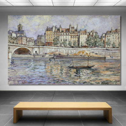 Quai De L'Hôtel-De-Ville E Il Pont Louis-Philippe Frédéric Houbron fhb27 quadro stampato su tela