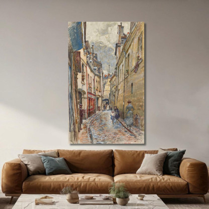 Rue Chanoinesse Nel 1905 4° Arrondissement Frédéric Houbron fhb33 quadro stampato su tela