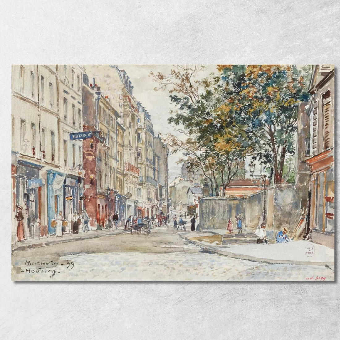 Rue Hermel A Montmartre Frédéric Houbron fhb36 quadro stampato su tela Rue Hermel A Montmartre Frédéric Houbron fhb36 quadro stampato su tela