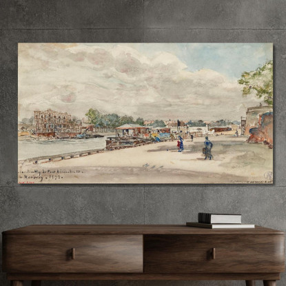 Lavori Di Costruzione Del Pont Alexandre Iii Cour De La Reine Visti Dal Quai D'Orsay Frédéric Houbron fhb38 quadro stampato su