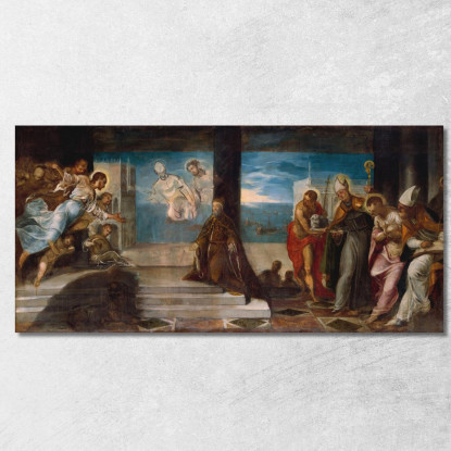 Doge Alvise Mocenigo (1507–1577) Presentato Al Redentore Jacopo Tintoretto jtn5 quadro stampato su tela