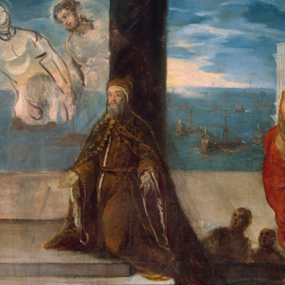 Doge Alvise Mocenigo (1507–1577) Presentato Al Redentore Jacopo Tintoretto jtn5 quadro stampato su tela