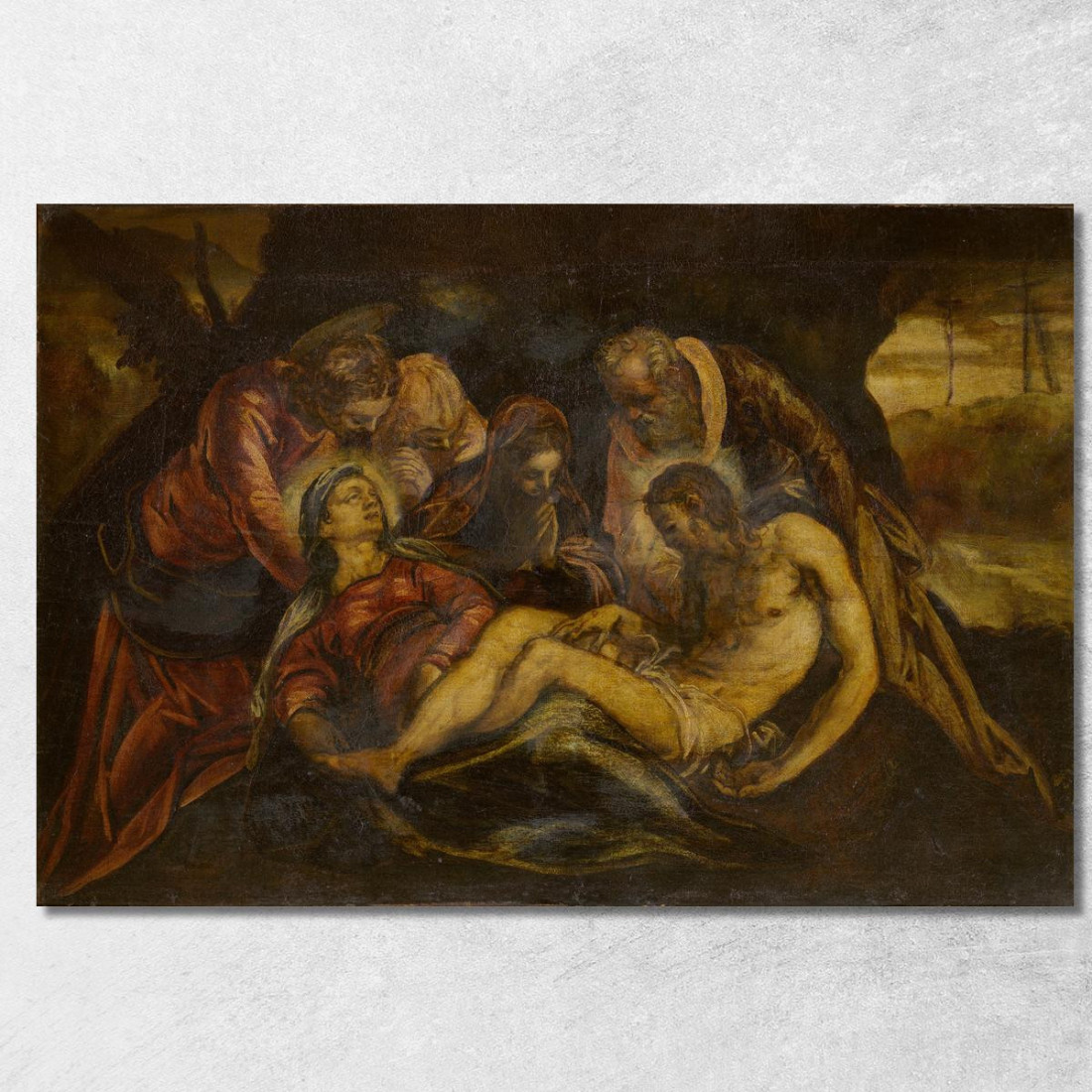 Compianto Sul Cristo Morto Jacopo Tintoretto jtn8 quadro stampato su tela Compianto Sul Cristo Morto Jacopo Tintoretto jtn8 quadro stampato su tela