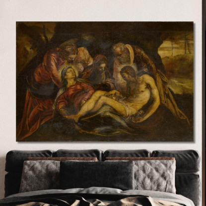 Compianto Sul Cristo Morto Jacopo Tintoretto jtn8 quadro stampato su tela