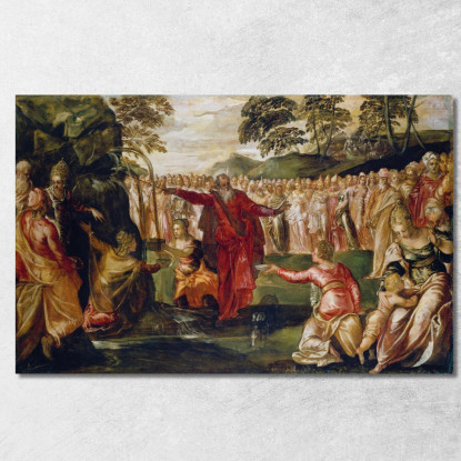 Mosè Che Perquote La Roccia Jacopo Tintoretto jtn13 quadro stampato su tela