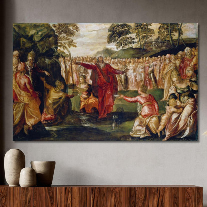 Mosè Che Perquote La Roccia Jacopo Tintoretto jtn13 quadro stampato su tela
