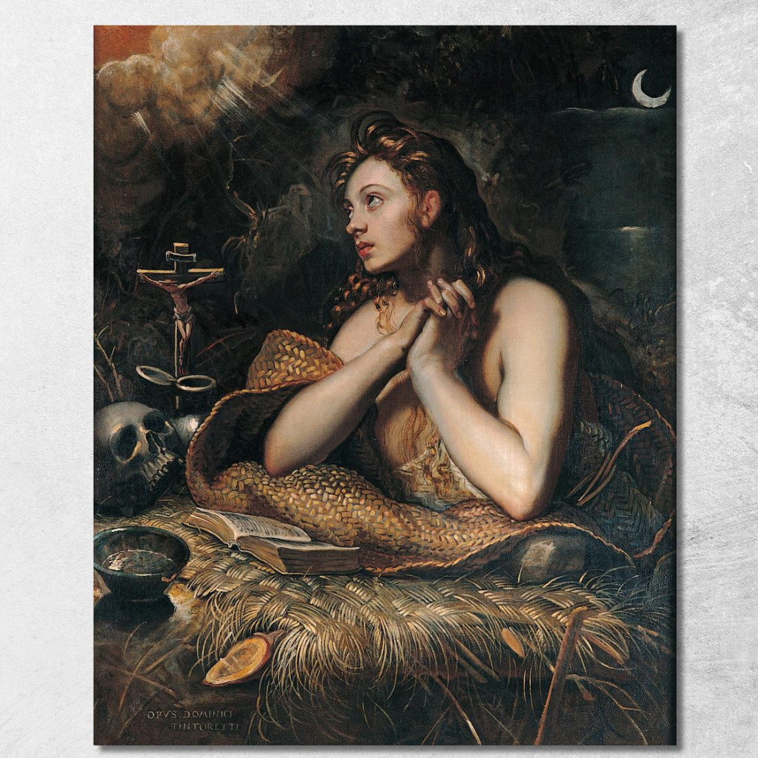 Maddalena Penitente Jacopo Tintoretto jtn15 quadro stampato su tela Maddalena Penitente Jacopo Tintoretto jtn15 quadro stampato su tela
