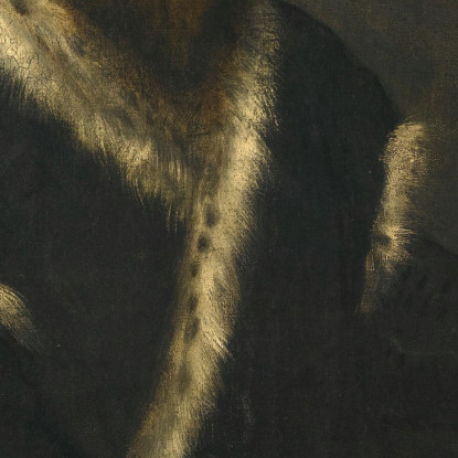 Ritratto Di Un Uomo Barbuto In Abito Nero Con Pelliccia Jacopo Tintoretto jtn16 quadro stampato su tela