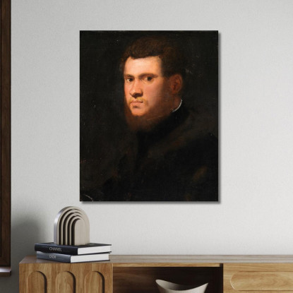 Ritratto Di Un Uomo Probabilmente Della Famiglia Mazzi Jacopo Tintoretto jtn22 quadro stampato su tela