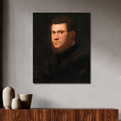 Ritratto Di Un Uomo Probabilmente Della Famiglia Mazzi Jacopo Tintoretto jtn22 quadro stampato su tela