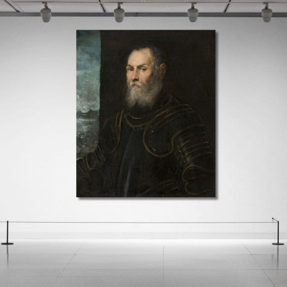 Ritratto Di Un Ammiraglio Veneziano Jacopo Tintoretto jtn25 quadro stampato su tela