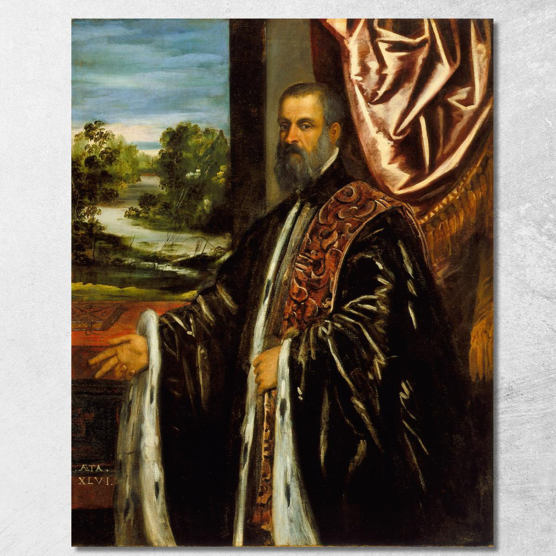Ritratto Di Marino Grimani Jacopo Tintoretto jtn29 quadro stampato su tela Ritratto Di Marino Grimani Jacopo Tintoretto jtn29 quadro stampato su tela