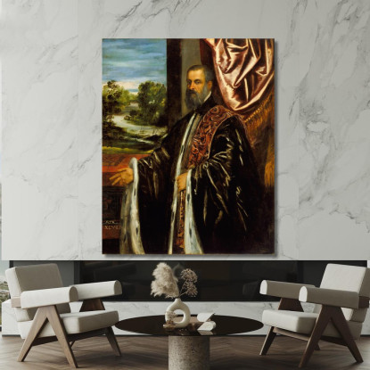 Ritratto Di Marino Grimani Jacopo Tintoretto jtn29 quadro stampato su tela