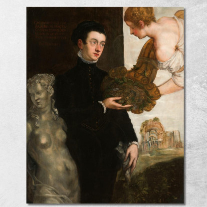 Ritratto Di Ottavio Strada Jacopo Tintoretto jtn31 quadro stampato su tela
