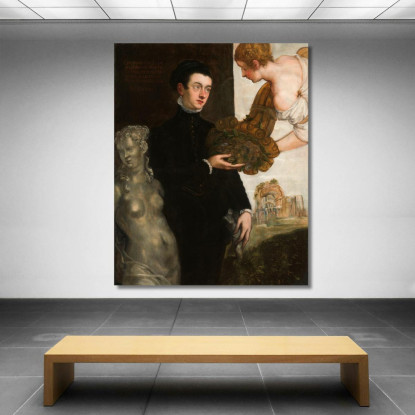 Ritratto Di Ottavio Strada Jacopo Tintoretto jtn31 quadro stampato su tela