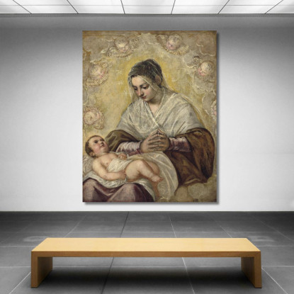 La Madonna Delle Stelle Jacopo Tintoretto jtn42 quadro stampato su tela