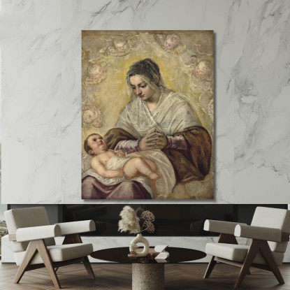 La Madonna Delle Stelle Jacopo Tintoretto jtn42 quadro stampato su tela