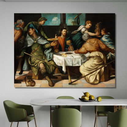 La Cena In Emmaus Jacopo Tintoretto jtn45 quadro stampato su tela