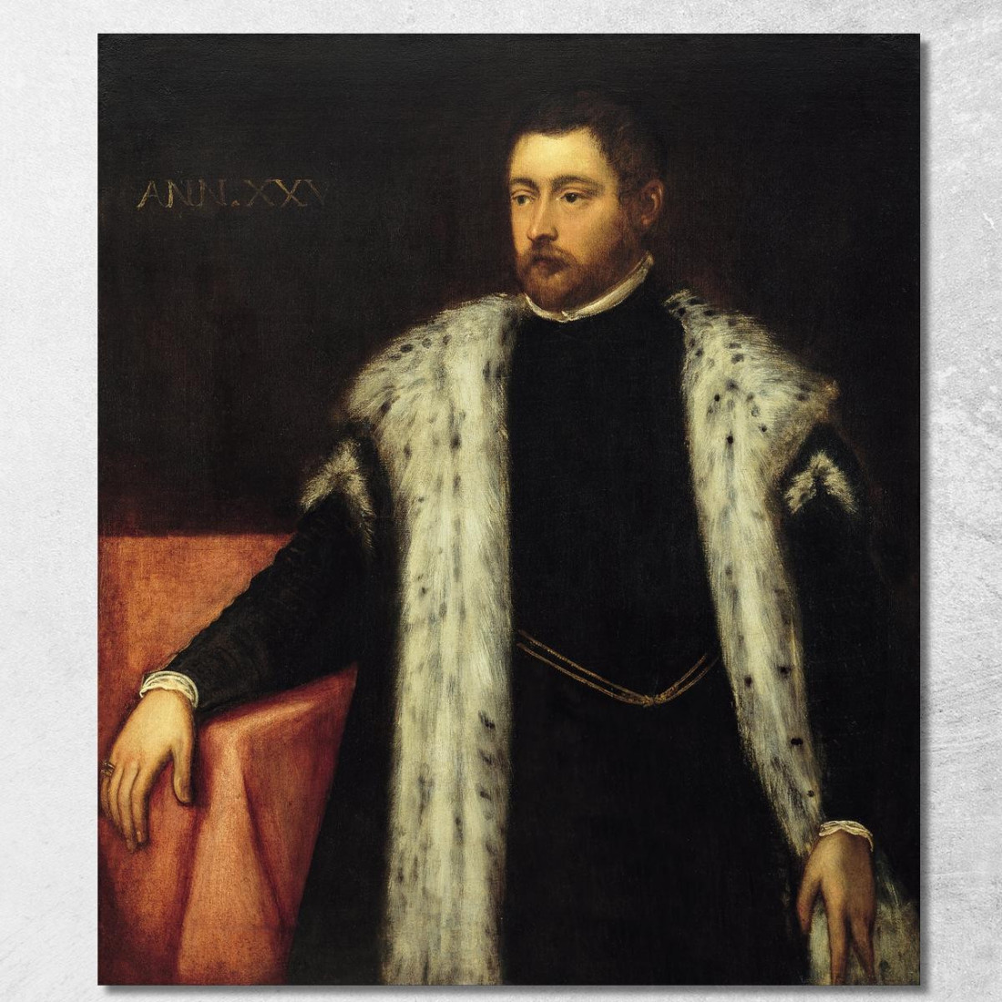 Giovane Di Venticinque Anni Con Cappotto Foderato Di Pelliccia Jacopo Tintoretto jtn47 quadro stampato su tela Giovane Di Venticinque Anni Con Cappotto Foderato Di Pelliccia Jacopo Tintoretto jtn47 quadro stampato su tela