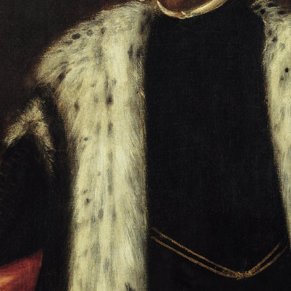 Giovane Di Venticinque Anni Con Cappotto Foderato Di Pelliccia Jacopo Tintoretto jtn47 quadro stampato su tela