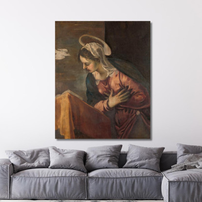 Vergine Dell'Annunciazione Alla Vergine Jacopo Tintoretto jtn48 quadro stampato su tela