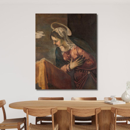 Vergine Dell'Annunciazione Alla Vergine Jacopo Tintoretto jtn48 quadro stampato su tela