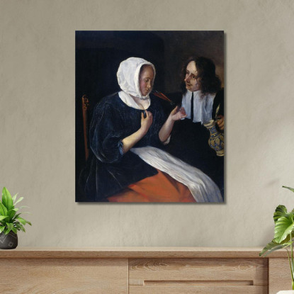Una Coppia Che Beve Jan Steen jsn1 quadro stampato su tela