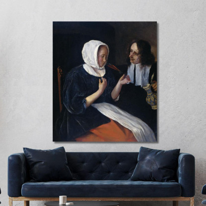 Una Coppia Che Beve Jan Steen jsn1 quadro stampato su tela