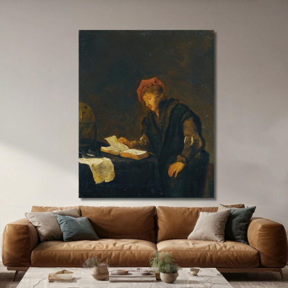 Un Giovane Che Legge Jan Steen jsn12 quadro stampato su tela