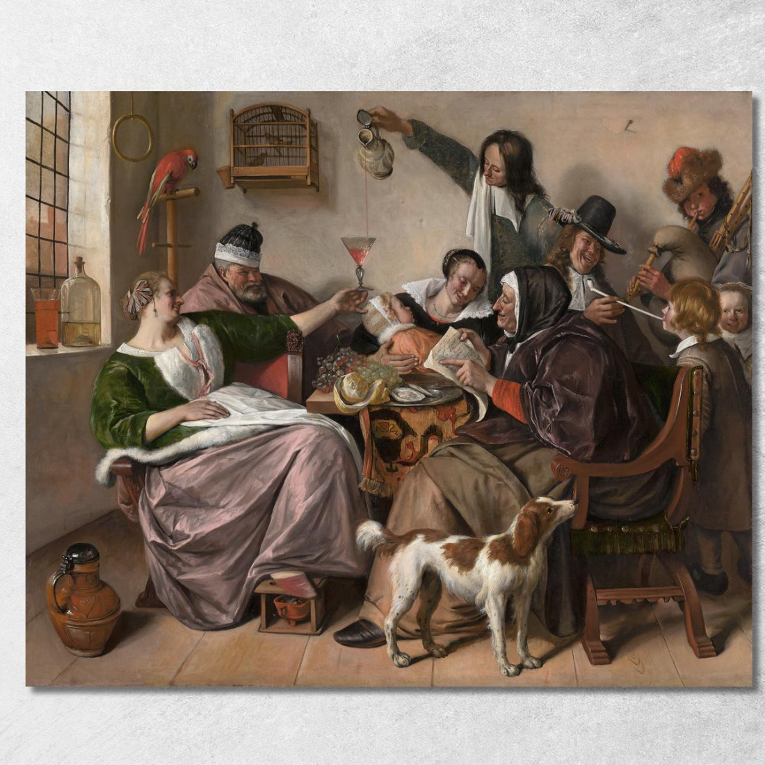 Come Cantano I Vecchi Così Fischiano I Giovani Jan Steen jsn16 quadro stampato su tela Come Cantano I Vecchi Così Fischiano I Giovani Jan Steen jsn16 quadro stampato su tela