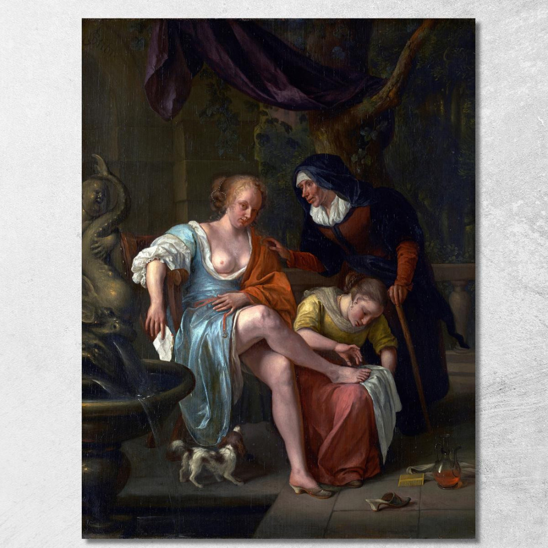 Betsabea Dopo Il Bagno Jan Steen jsn18 quadro stampato su tela Betsabea Dopo Il Bagno Jan Steen jsn18 quadro stampato su tela
