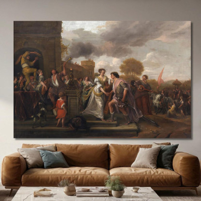Davide Ritorna Vittorioso Dopo Aver Sconfitto Golia E I Filistei Jan Steen jsn23 quadro stampato su tela