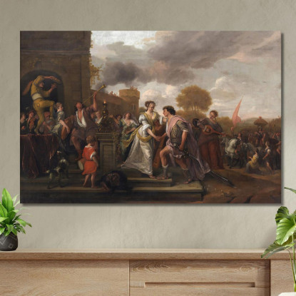 Davide Ritorna Vittorioso Dopo Aver Sconfitto Golia E I Filistei Jan Steen jsn23 quadro stampato su tela