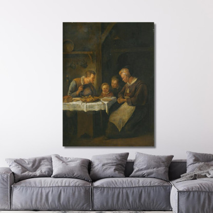 Preghiera Prima Del Pasto Jan Steen jsn31 quadro stampato su tela