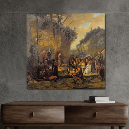 Giovanni Battista Predica Jan Steen jsn35 quadro stampato su tela