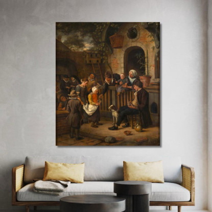 Il Piccolo Questuante Jan Steen jsn36 quadro stampato su tela