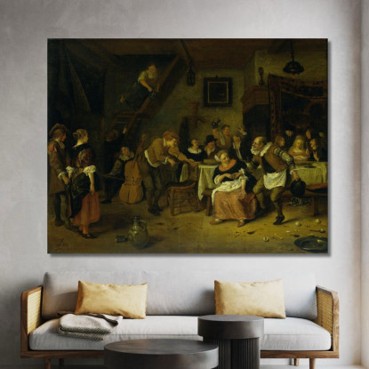 Matrimonio Contadino Jan Steen jsn41 quadro stampato su tela