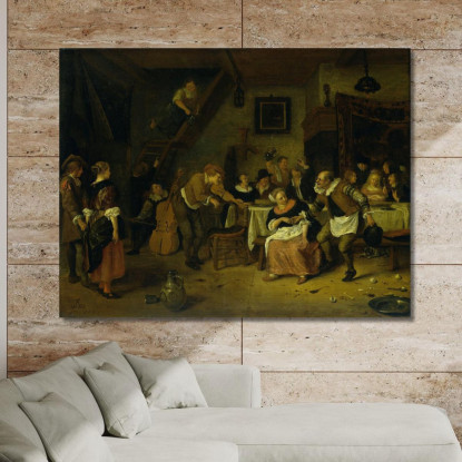 Matrimonio Contadino Jan Steen jsn41 quadro stampato su tela