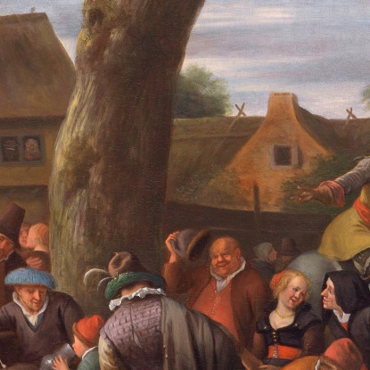 Contadini Che Si Divertono Fuori Da Un'Osteria Jan Steen jsn43 quadro stampato su tela