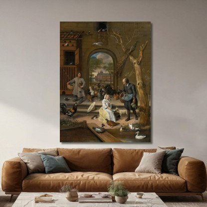 Ritratto Di Jacoba Maria Van Wassenaer (1654-1683) Noto Come 'Il Pollaio' Jan Steen jsn44 quadro stampato su tela
